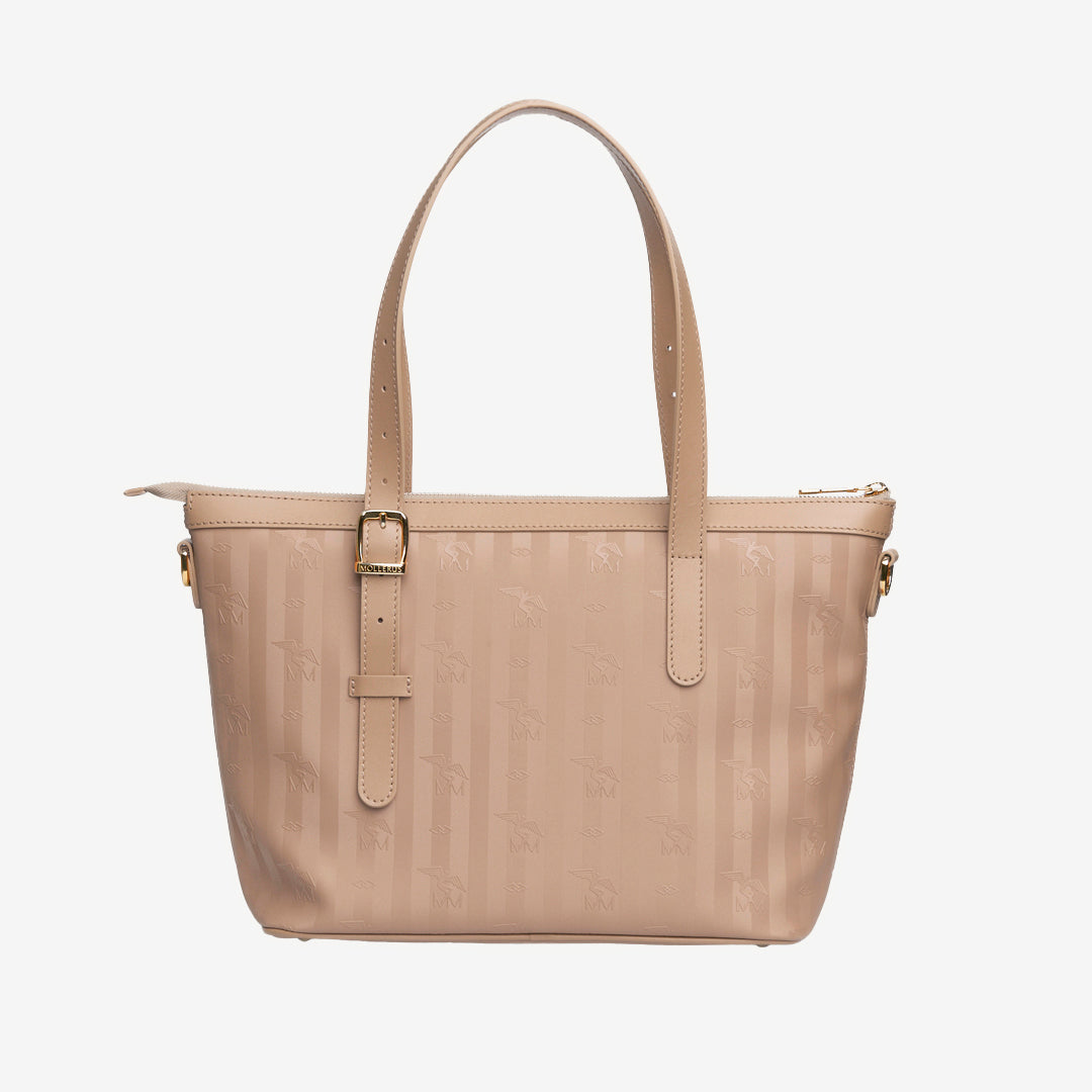 VALLON | Shopper cappuccino beige/gold - von hinten