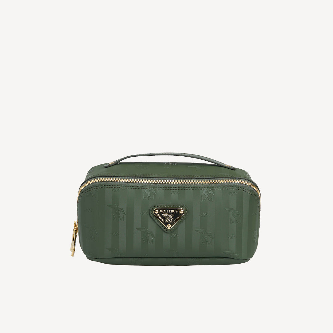 SERVAZ | Necessaire olive grün/gold - FRONTAL