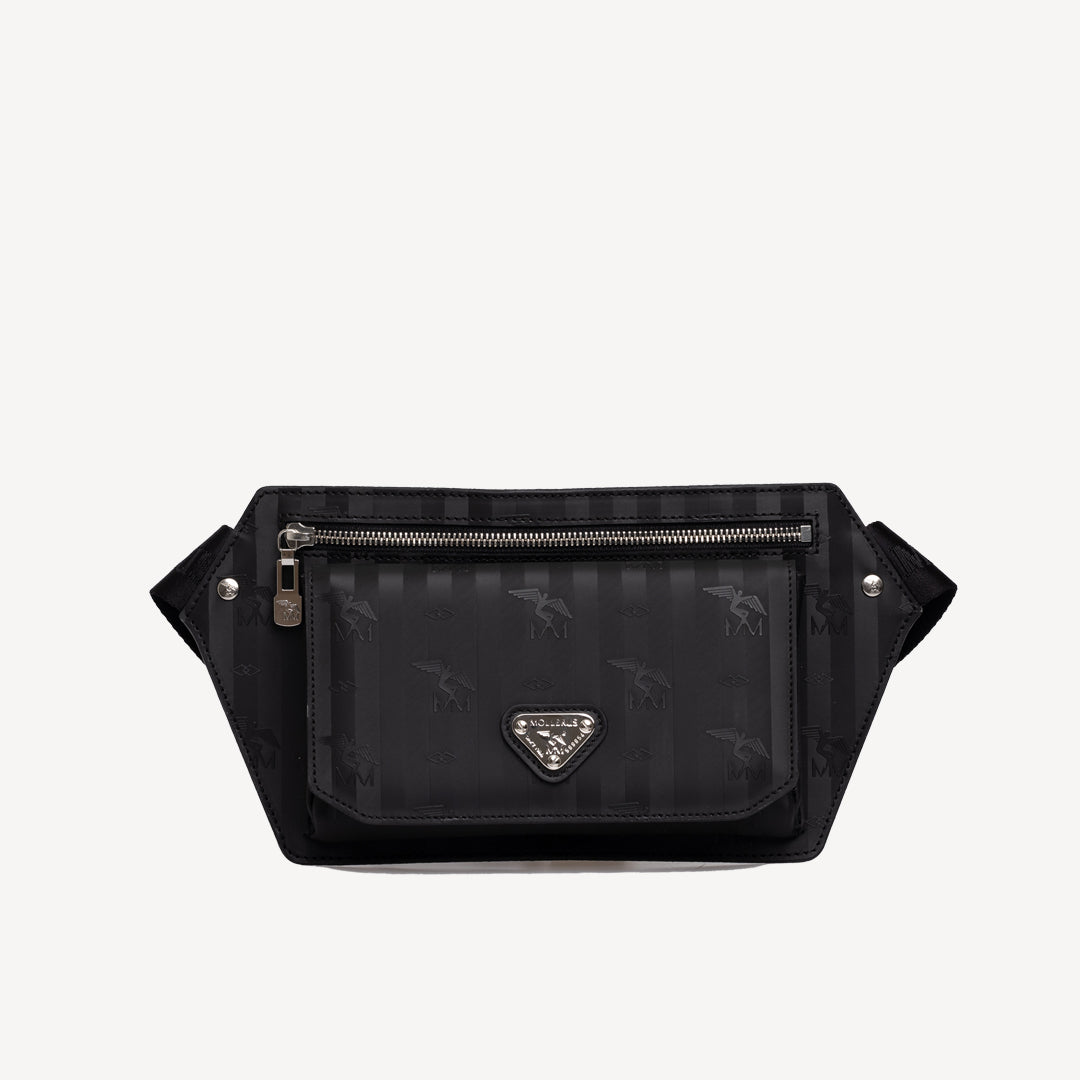 BADEN | Umhängetasche classic schwarz/silber - frontal