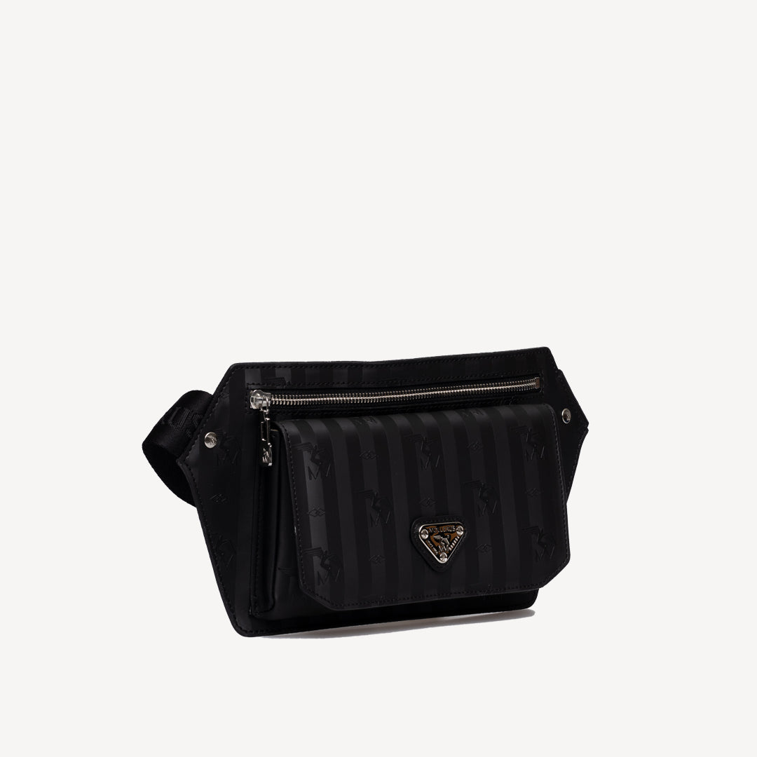 BADEN | Umhängetasche classic schwarz/silber - seiltich