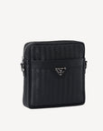 CRESSIER | Schultertasche classic schwarz/silber - SEITLICH