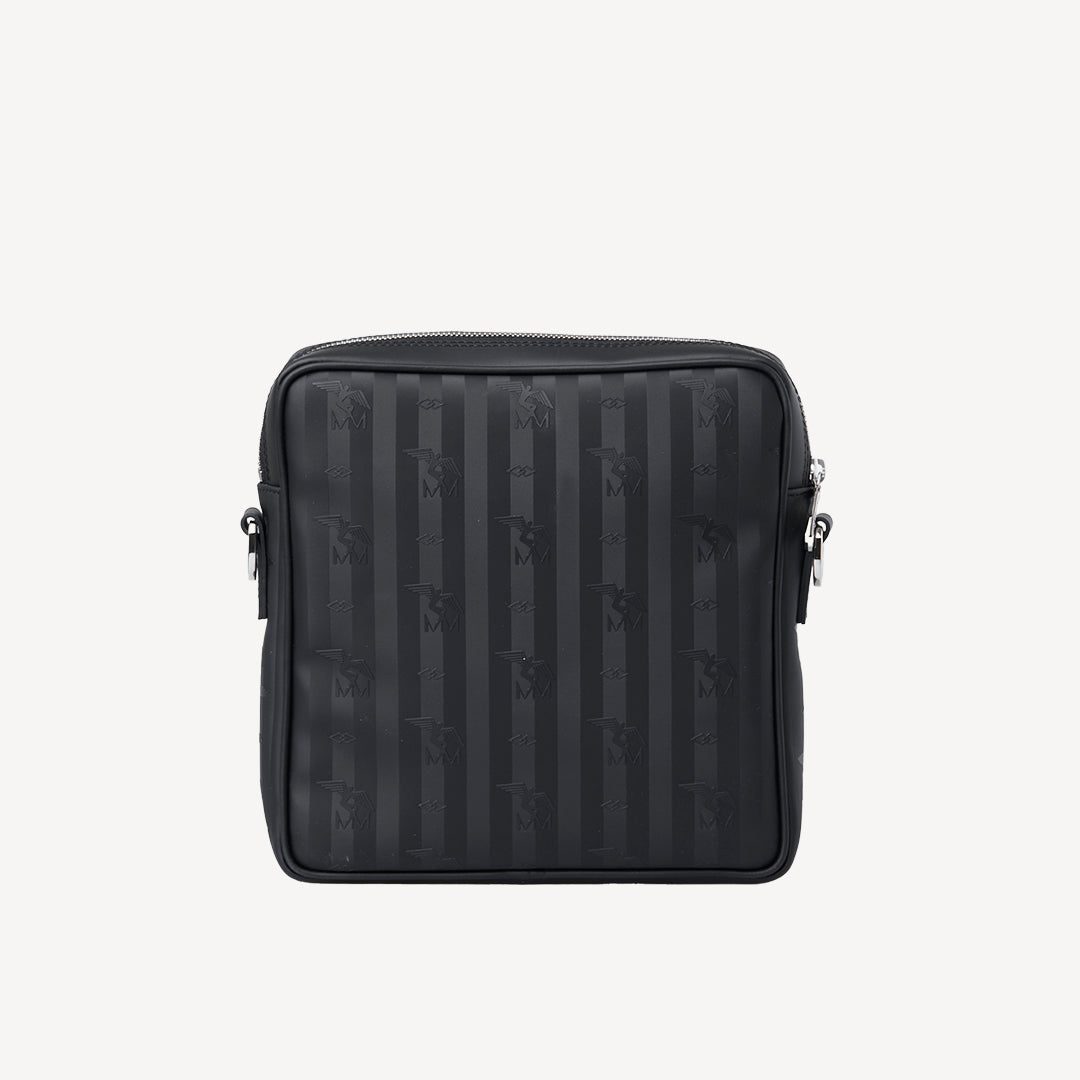 CRESSIER | Schultertasche classic schwarz/silber - VON HINTEN
