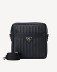 CRESSIER | Schultertasche classic schwarz/silber - FRONTAL