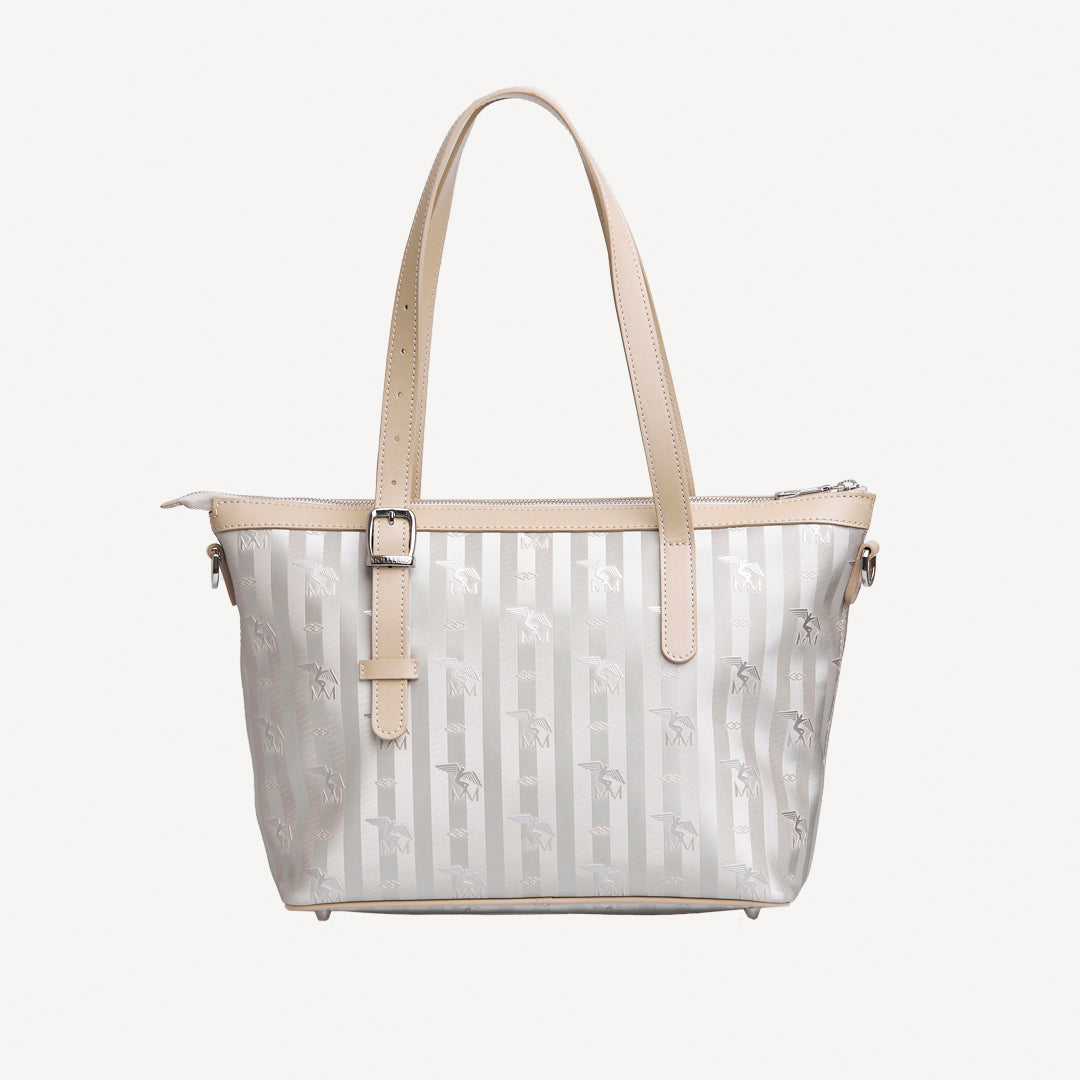 VALLON | Shopper metallic silber/pearl weiss - VON HINTEN