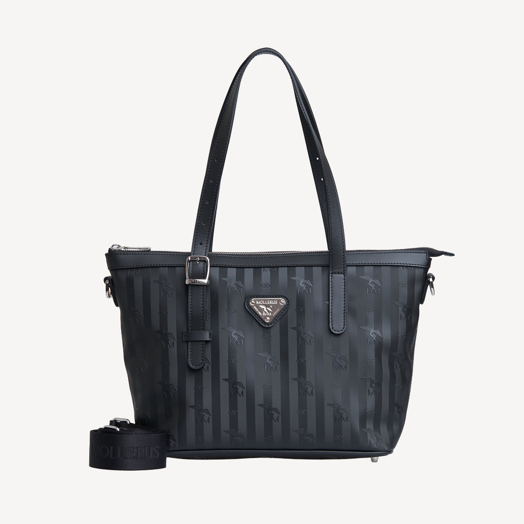 VALLON | Shopper classic schwarz/silber - FRONTAL