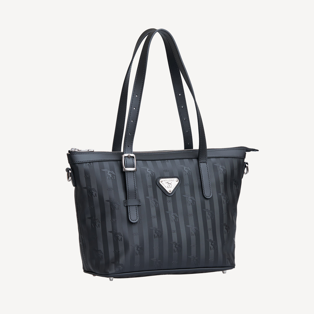 VALLON | Shopper classic schwarz/silber - SEITLICH