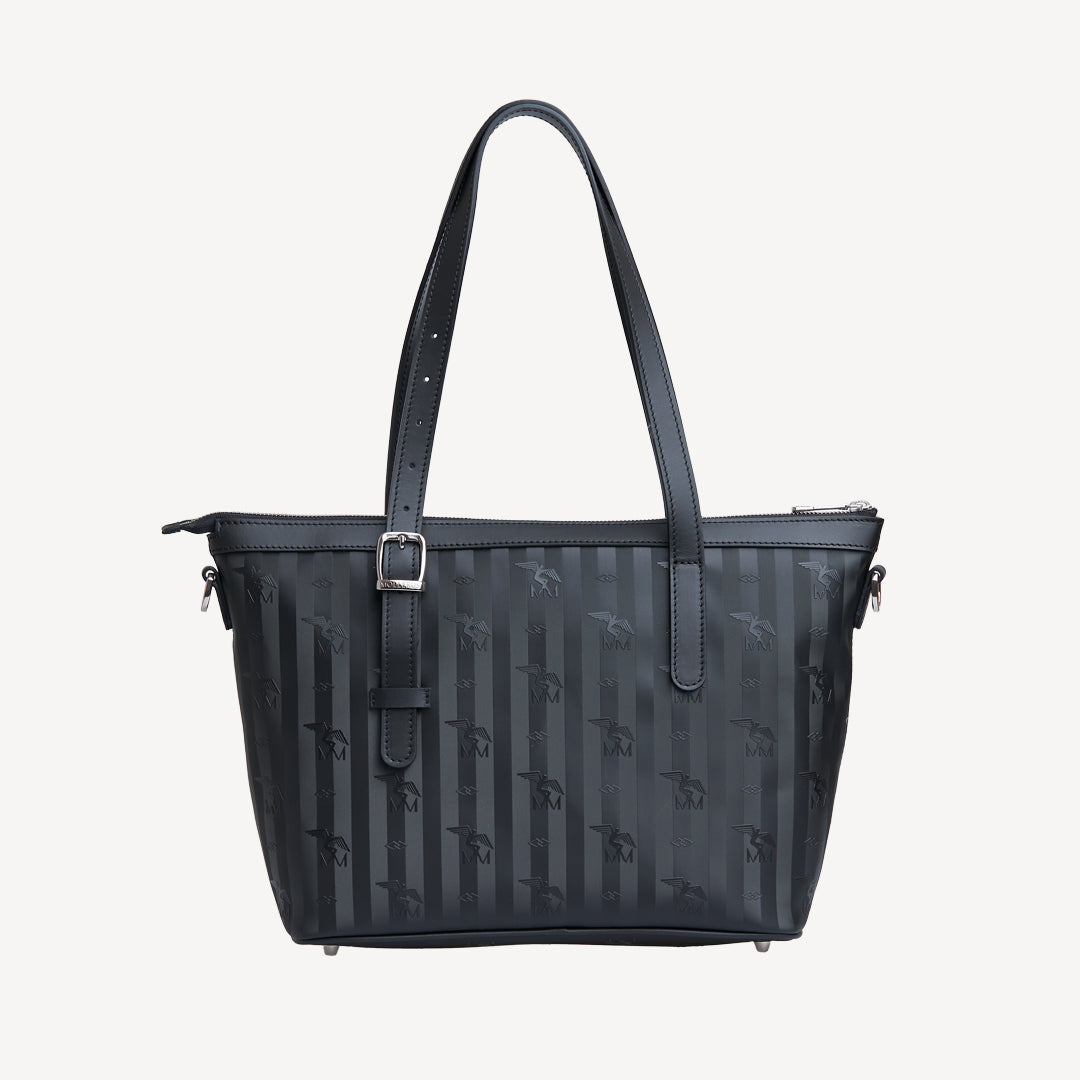 VALLON | Shopper classic schwarz/silber - VON HINTEN