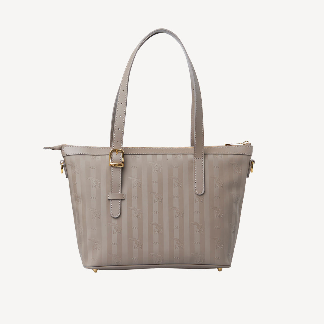 VALLON | Shopper taupe grau/gold - VON HINTEN