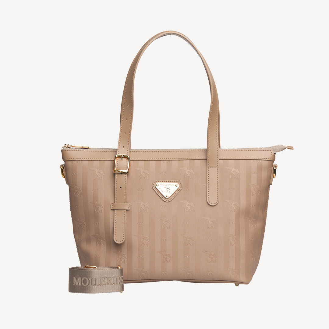 VALLON | Shopper cappuccino beige/gold