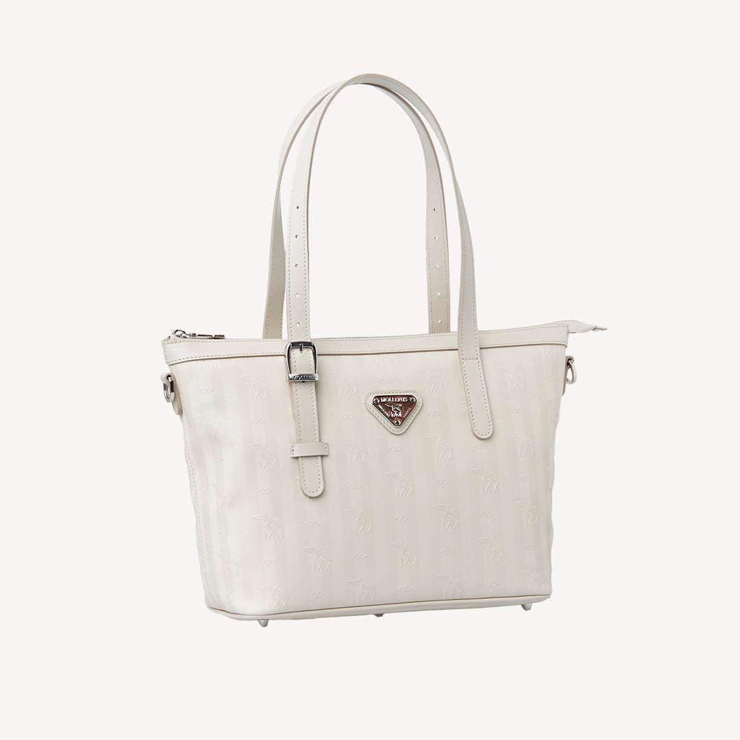 VALLON | Shopper pearl weiss/silber - SEITLICH