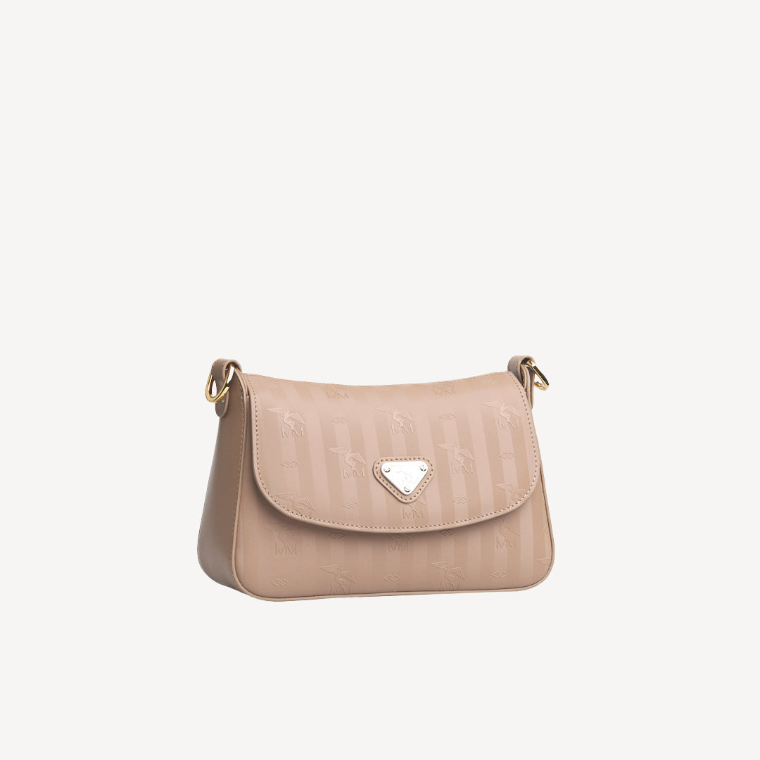 NOVILLE | Umhängetasche classic cappuccino/gold - seitlich