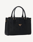 ZERNEZ | Handtasche classic schwarz/gold - SEITLICH