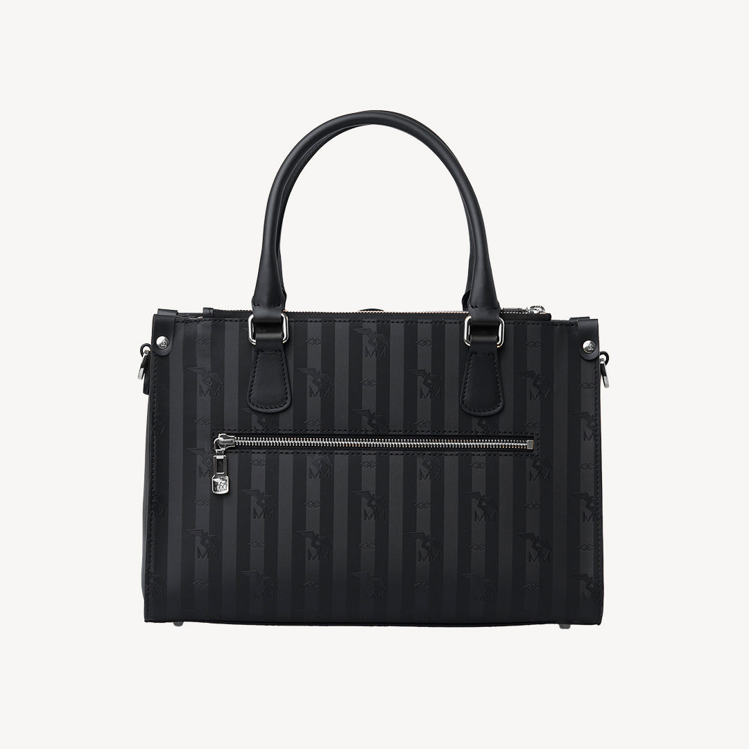 ZERNEZ | Handtasche classic schwarz/silber - von hinten