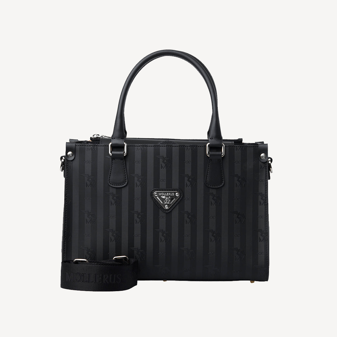 ZERNEZ | Handtasche classic schwarz/silber - frontal
