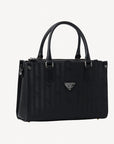 ZERNEZ | Handtasche classic schwarz/silber - seiltich
