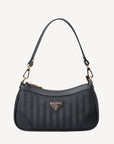MOIRY | Schultertasche classic schwarz/gold - FRONTAL