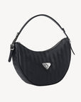 EMMEN | Schultertasche classic schwarz/silber - SEITLICH