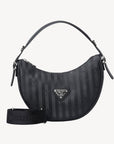 EMMEN | Schultertasche classic schwarz/silber - FRONTAL
