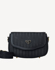 CANOBBIO | Umhängetasche classic schwarz/gold - FRONTAL