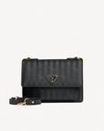 URSY | Umhängetasche classic schwarz/gold - frontal