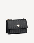 URSY | Umhängetasche classic schwarz/gold - SEITLICH