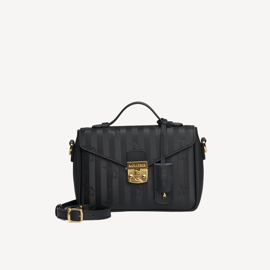 MEYRIN | Umhängetasche classic schwarz/gold - frontal
