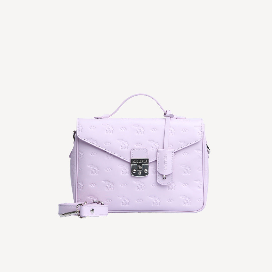 MARLY | Umhängetasche Stampato flieder violett/silber - frontal