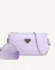 ZELL | Umhängetasche Stampato flieder violett/silber - frontal