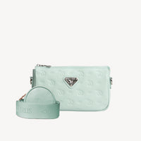 ZELL | Sac bandoulière Stampato aigue-marine/argent