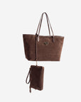 BERN | Shopper Wildleder braun/gold