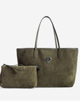 BERN | Shopper Wildleder moosgrün/gold