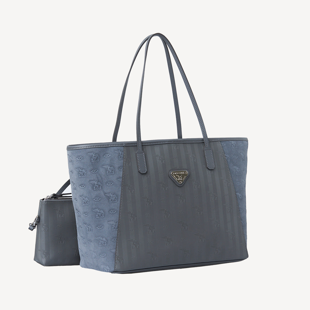 BERN | Shopper Velour elephant grau/silber - SEITLICH