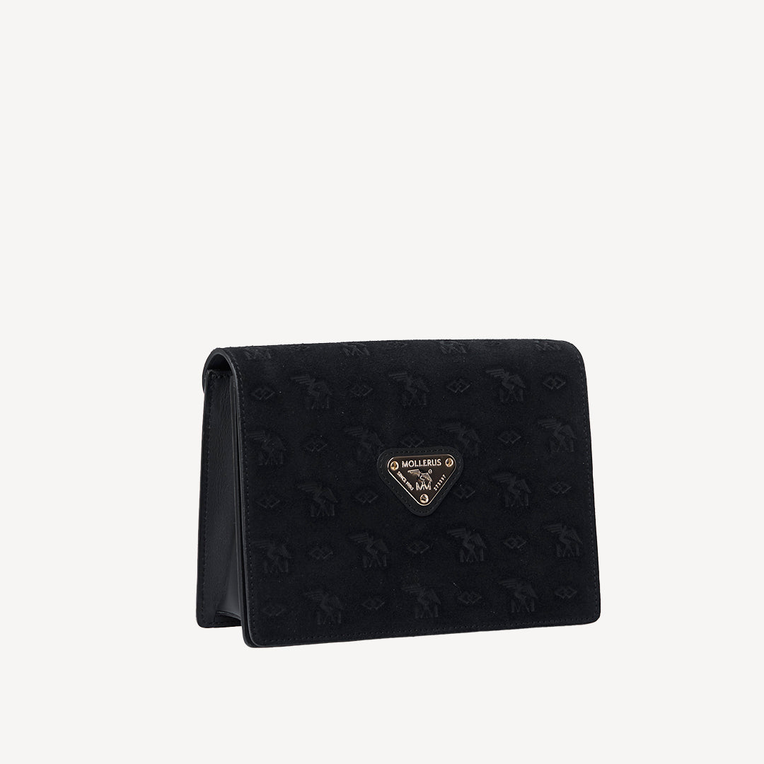 MELIDE | Shoulder bag velour classic black/gold