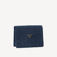MELIDE | Shoulder bag velour space blue/silver