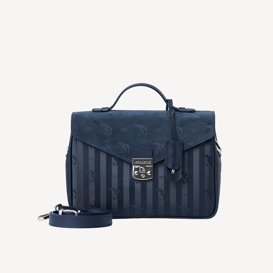 MARLY | Shoulder bag velour space blue/silver