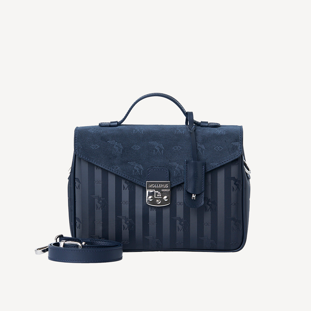 MARLY | Shoulder bag velour space blue/silver