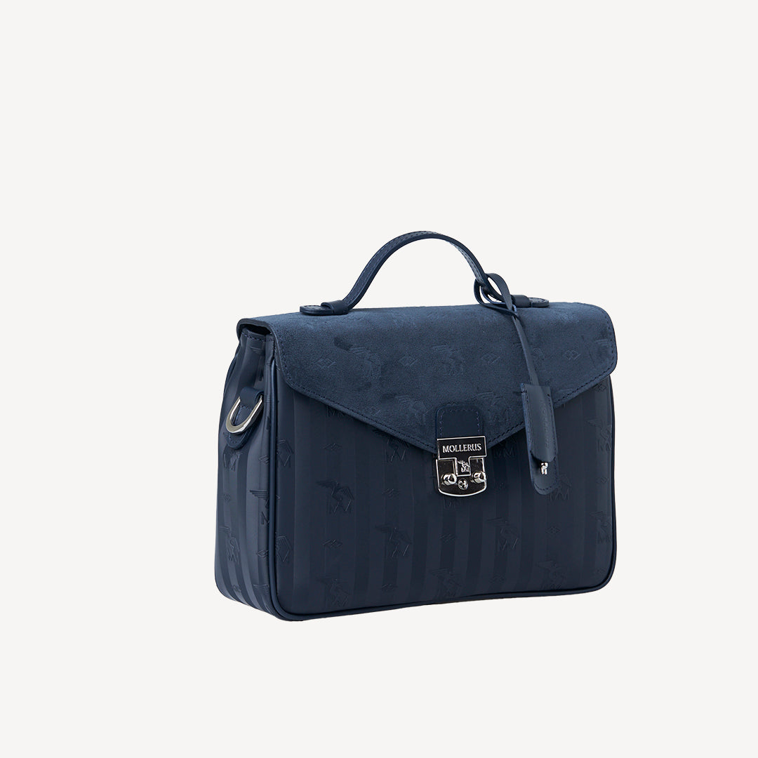 MARLY | Shoulder bag velour space blue/silver