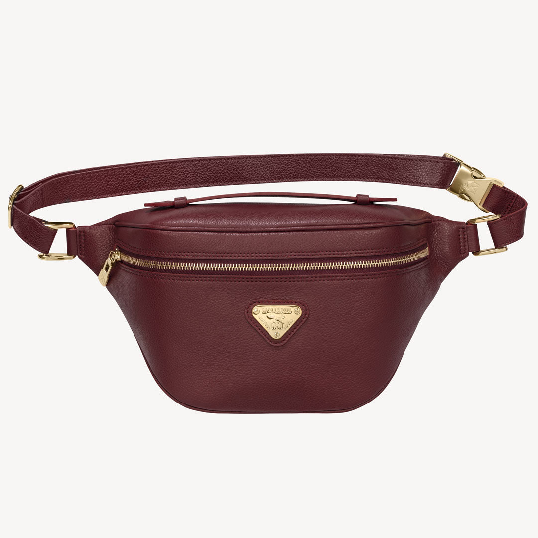 BRIENZ | Gürteltasche Kalbsleder antik rot/gold - frontal