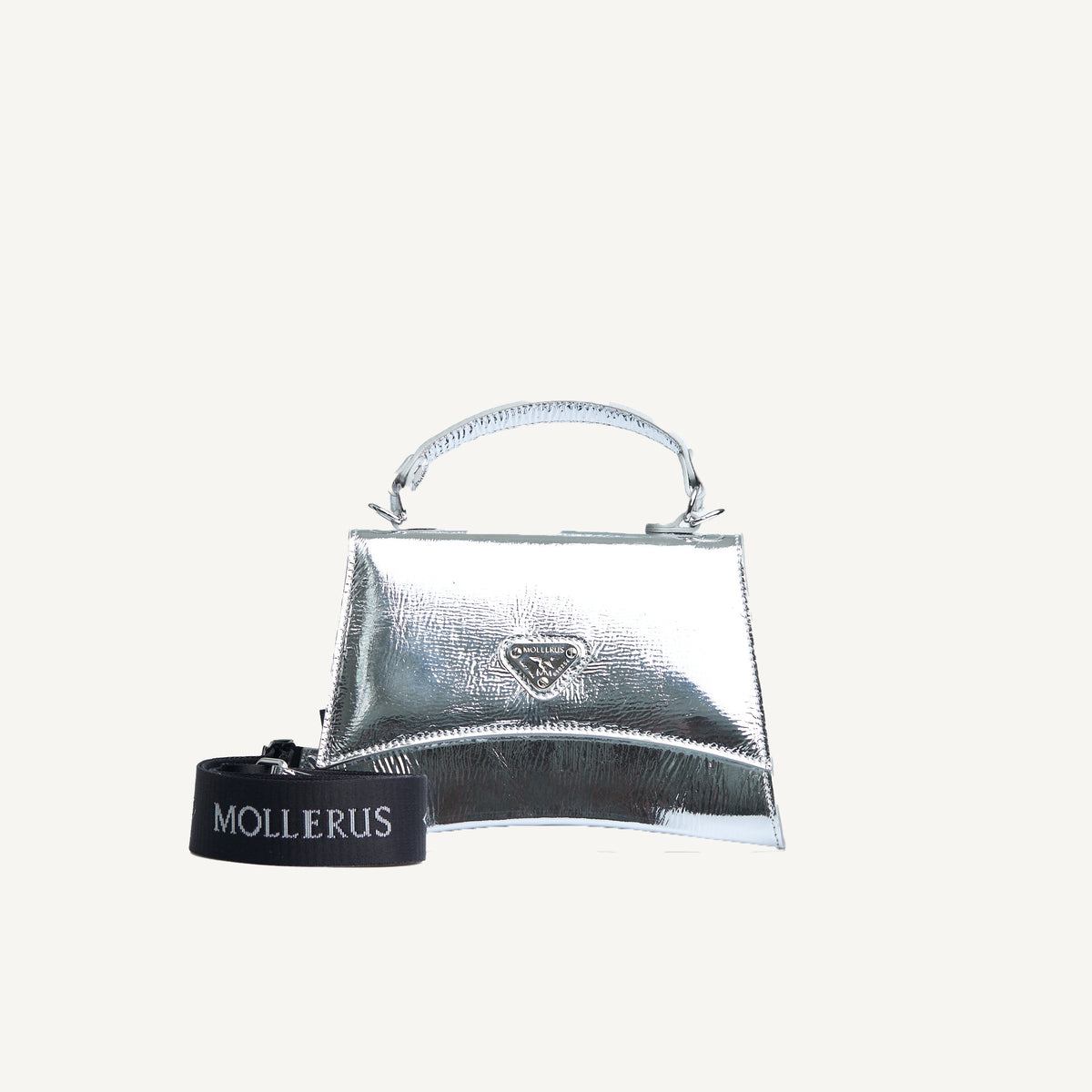 ROMONT | Handbag shiny leather silver/silver