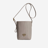 AUSWIL | Bucket bag taupe grey/gold