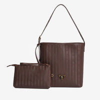 BANNWIL | Beuteltasche terra braun/gold