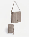 BANNWIL | Borsa a sacchetto taupe grigio/oro