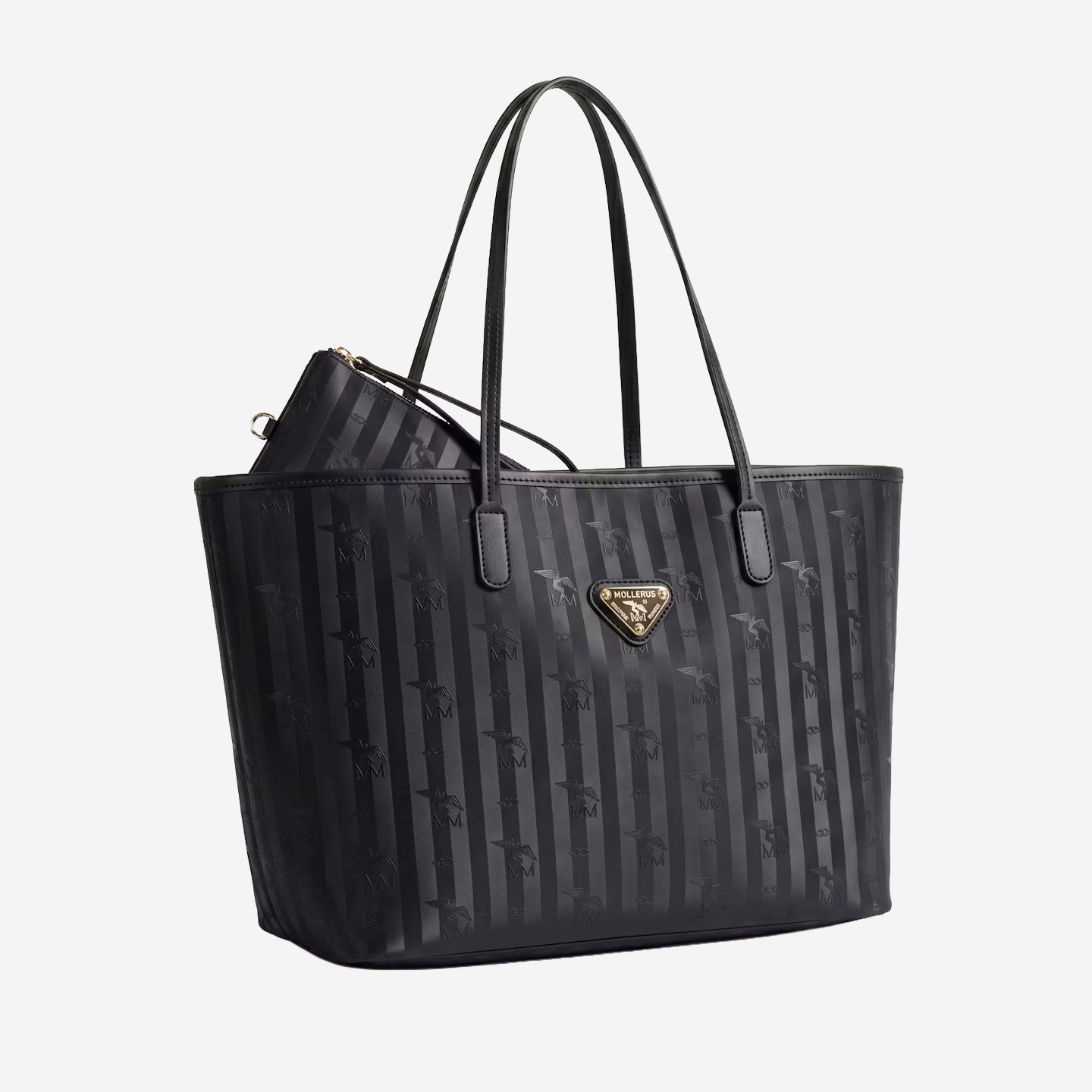 BERN | Shopper classic schwarz/gold - leicht seitlich