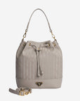 NIESEN | Borsa a secchiello taupe/argento