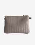 TAMINS | Umhängetasche taupe grau/gold - von hinten 