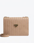 WIL | Umhängetasche cappuccino beige/gold - frontal