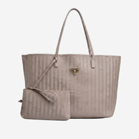 ZUERICH | Shopper taupe grau/gold