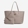 ZUERICH | Shopper taupe gris/or