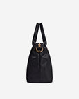 WENGEN | Shopper Nylon classic schwarz/gold - seitlich 