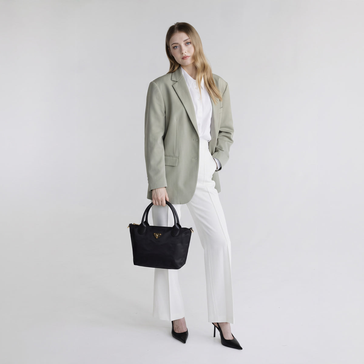 WENGEN | Shopper Nylon classic schwarz/gold - full body 